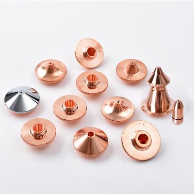 China Fiber Laser Cutting Machine Head 28mm OEM Fiber Laser Nozzle Single Precitec Copper Double Layer Laser Nozzle For Laser Cutting Machine for sale