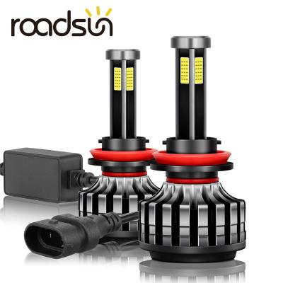 China High beam low beam headlight roadsun LED H7 55W bulb H4 led H11 HB3 HB4 9006 9005 headlights for car fog lamp 6 side super bright 16000LM 6000K COB chip for sale