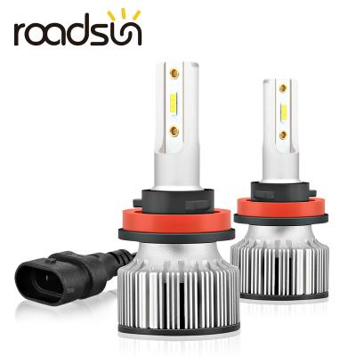 China High low beam headlight roadsun H11 led auto headlight H4 12V 55W LED lighting for cars H7 H1 HB3 HB4 9005 9006 fog lamp 5500LM 6500K CSP chip for sale