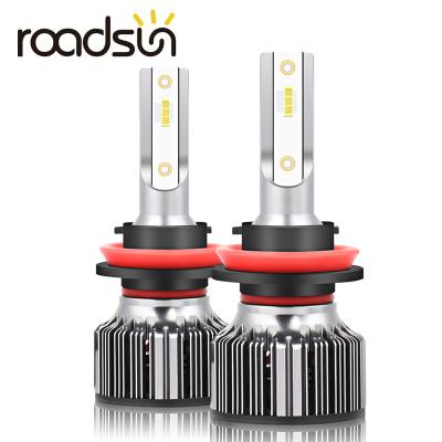 China High Brightness Roadsun Universal Car LED H1 9006 9005 Led Front Automotive Chip Headlight Bulbs H11 H4 Lamp H7 Light 6000LM 6000K 12V CSP for sale