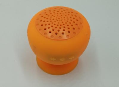 China Orange Waterproof Bluetooth Stereo Speaker , Mini Suction Bluetooth Speaker for sale