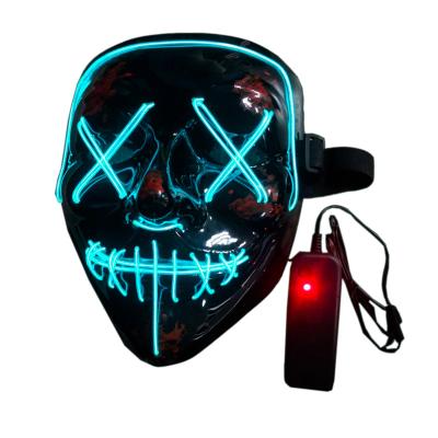 China Halloween Masks Wholesale New Style Printing Silk Screen PVC Battery Electricity Powered Led Mask For Halloween Home Party for sale