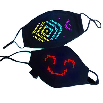 China Hot Selling LED Face Mask Battery Electric Powered Letterpress Printing New Christmas Halloween Home Party Glowing Face Mask for sale