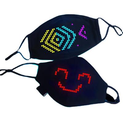 China Pretty New Hot Selling LED Face Mask Fashion Typographic Printing Cotton Christmas Halloween Home Decorative Funny Party Led Mask for sale