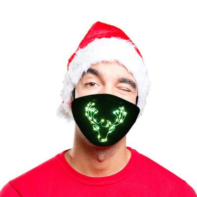 China Christmas Masks Hot Selling High Quality Creative Cotton Glowing In The Dark Party Home Xmas Led Face Mask for sale