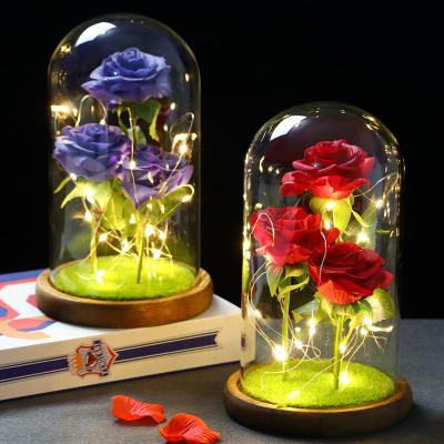 China Valentines day flowers light up sale valentines day decorations valentines gifts artificial flower warm light with lamp valentines day gift box led flowers gifts for sale