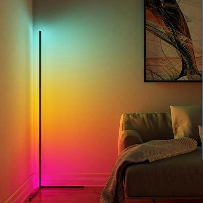 China Hot Selling Party LED RGB Living Room Bedroom Decor Corner Floor Lamp Amazon LED RGB Floor Lamp Corner Color Changing Home Floor Lamp for sale