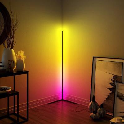 China RGB Floor Lights Standing Lamp Multicolor Changing Home Decor APP Corner Lamp RGB LED RGB Control Light Smart Floor Lamp Bedroom Home Standing Lamp for sale