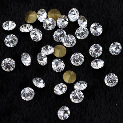 China Pointback ss2 ss3 ss4 ss5 ss6 ss7 ss8 ss9 ss10 ss12 ss16 around Crystal Rhinestones Applique Pointback Clear Crystal Glass Rhinestones for sale