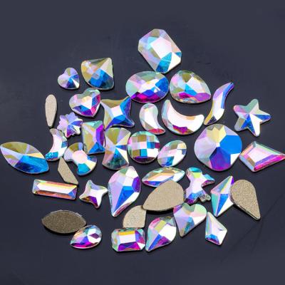 China 3D Flat Back Factory Wholesale 1440pcs Per Bag AB Color 3D Nail Art Glitter Rhinestone Rhinestone For DIY Nail Bag Decoration for sale