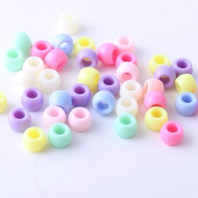 China Handmade Pony Beads 9*6mm Kids Hair Accessories DIY Toy Party Fun Braid Jewelery DIY with Big Hole for Handmade Kids for sale