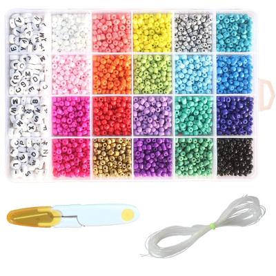 China 24XC02 3mm 4mm Trendy Alphabet Letter Beads Opaque Glass Seed Beads Tool Kits For Jewelry DIY for sale