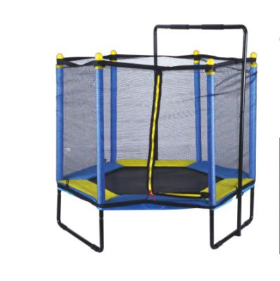 China With Protective Net Hexagonal Children Mini Trampoline With Net With 55 Inch No Springs With Handle for sale