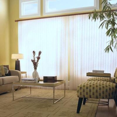 China Hot Sale Vertical UV-Protective Sheer Shades Light Up Blackout Screening Curtain For Glass Door Patio for sale