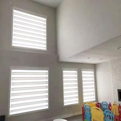 China Factory Sale UV-Protective Light Filtering Pure White Zebra Daytime Night Roller Shade Long Lasting Shade for sale