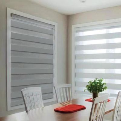 China Hot Sale Zebra Roller Shade UV-Protective Window Blinds Pure Manual Durable Blackout Double Layers Blinds For Project for sale