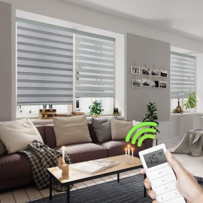 China Automatic Electric Zebra Window Blind UV-Protective Day Night Shade For Home Decoration for sale