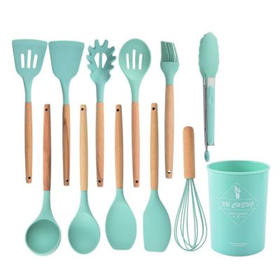 China 12 Sets Non Sustainable Pot Stick Cooking Spoon Shovel Storage Barrel Kitchenware for sale