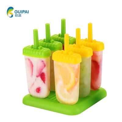 China Sustainable Repeat Use 6 Piece Plastic Popsicle Mold Set , Plastic Popsicle Molds Set Of 6 for sale