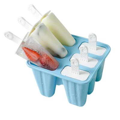 China Viable Free Reusable BPA Release Ice Pop Maker Reusable Popsicle Molds 6 Pieces Silicone Popsicle Molds Popsicle Molds for sale