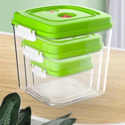 China Freshness Preservation 3pcs/set Airtight Seal Plastic Food Saver Storage Container Set With Pump for sale