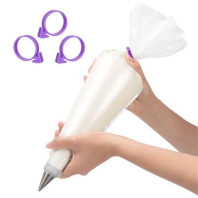 China Sustainable Cake Tools Bakeware Silicone Tubing Bag Ties Reusable Silicone Icing Bag Ties for sale