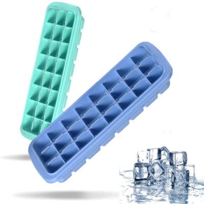 China Flexible 21 Cavity Food Silicone Ice Cube Tray Mold Whiskey Ice Mold Viable Ice Molds for sale