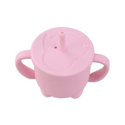 China New Leakproof Leak-Proof New Baby Silicone Straw Sippy Sippy Drinking Training Cup - Bottle With Straw for sale