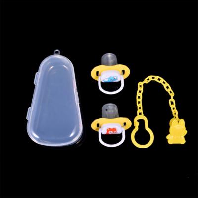 China BPA Free Eco Friendly Custom Logo Silicone Baby Pacifier Clip Chain Set for sale