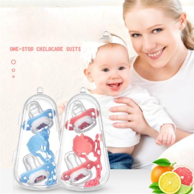 China BPA Free Newborn Baby Rubber Silicone Dummy Clip Set for sale