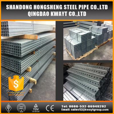 China Pre-Galvanized square perforated steel tubing for sign post for sale