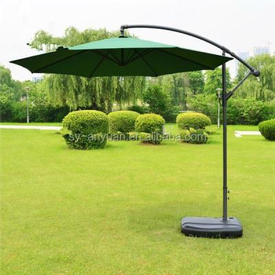 China Outdoor Furniture 10 Feet 3m Banana Beach Garden Round Commercial Offset Patio Umbrella With Cross Base for sale