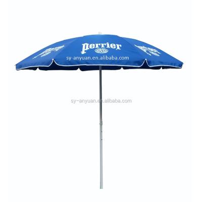 China Polyester Printing Custom Advertising Beach Umbrella Parasol Outdoor Perrier Wind Resist for sale