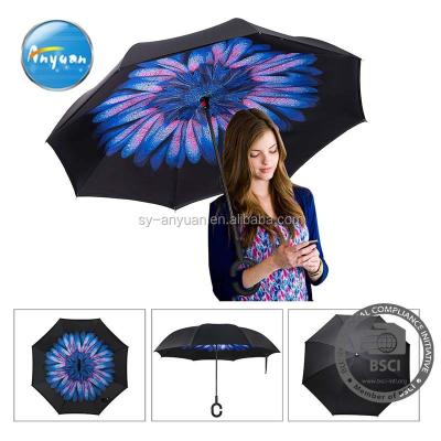 China Furniture Shangyu Umbrella Factory Outdoor Pongee Fabric Upside Down Umbrella for sale