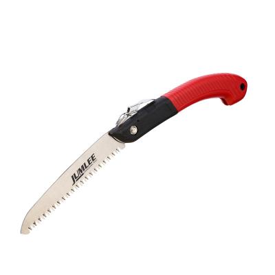 China TWIN Wooden Folding Curved Blade Cover Device Garden Pruning Saw Dry Wood Pruning Saw With Hard Teeth for sale