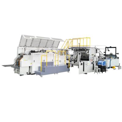 China High Speed ​​Paper Bag Machine Square Roll Bottom Fed Twisted Handle Paper Bag Full Automatic Machine for sale