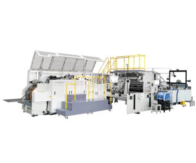 China Full Automatic Fed Twisted Handle Paper Bag Machine High Speed ​​Paper Bag Machine Roll Square Bottom for sale