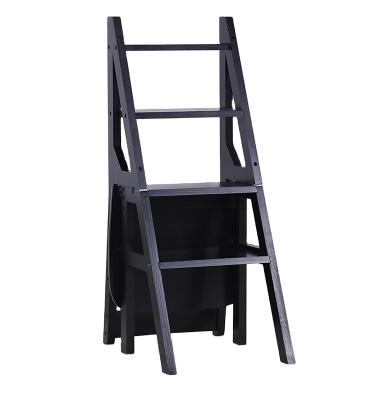 China Factory Bamboo Furniture Foldable 4 Layer Bamboo Folding Step Stool, Multifunctional Four Stage Ladder Chair For Living Room And Kitchen for sale