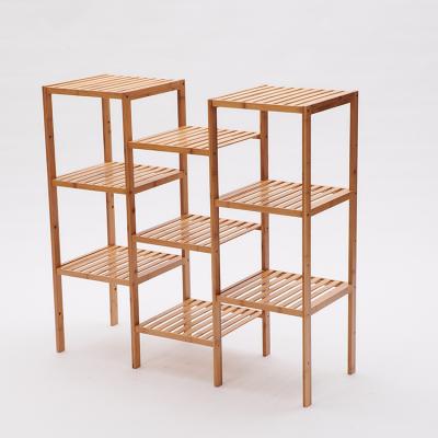 China Customized Sustainable Bamboo Storage Rack Plant Display Stand 9-Tier Storage Rack for sale