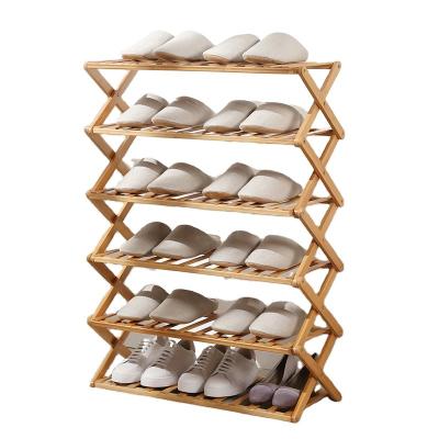 China Contemporary Multi-Layer Storage Shelves Shoe Organizer Simple Modern Shoe Storage Home Bamboo Shoes Rack for sale