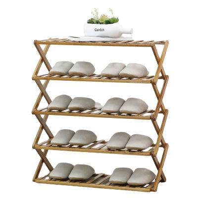 China Contemporary Wholesale Multilayer Storage Buries Shoe Organizer Simple Modern Shoe Storage Home Bamboo Shoes Rack for sale