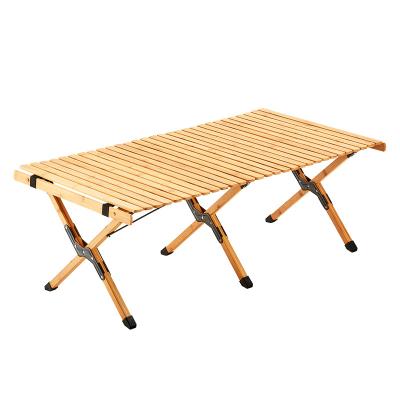 China Contemporary Bamboo Camping Furniture Table Mini Round Small Egg Bamboo Roll Up Easy Portable BBQ Solid Outdoor Camp for sale