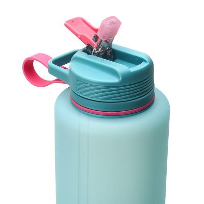 China Factory Supply Rubber Bottle Homeware Drink Water Portable Coffee Mug Stored With Silicone Straw for sale