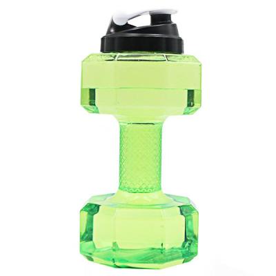 China Top Quality Viable Durable Sweatproof 2.2 Liter Dumbbell Gym Fitness Water Bottle for sale