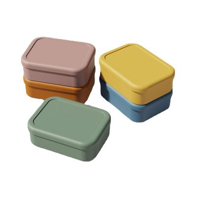 China Disposable Hot Supply Silicone Lunch Box Reusable Silicon Bento Box With Lid for sale