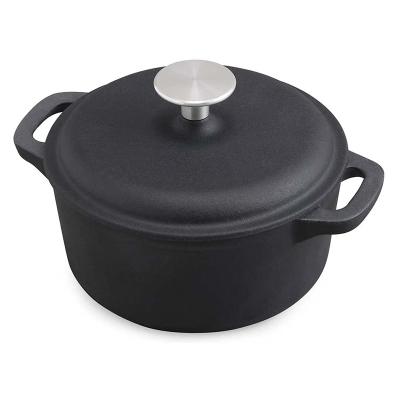 China 1.7L Sustainable Home Decor Stew Pot Small Iron Cast Iron Cooking Single Pot Cooking Pot for sale