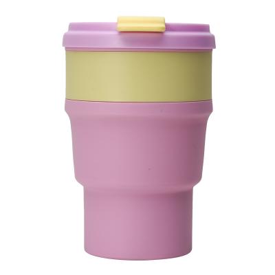 China Bpa Free Snack Drinks Spill Proof Collapsible Cup Viable Snack Mug for sale