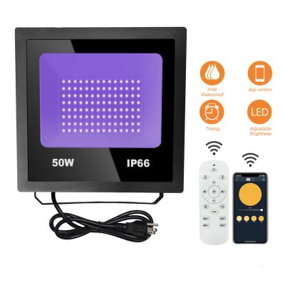 China Garden 2021 Hot Selling Portable 50W 365nm 395nm Waterproof IP65 With UV Plug LED Flood Light for sale