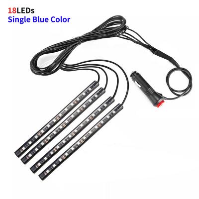 China Car Decoration Car LED Strip 4PCS 18LEDs/Segment Single Color 5050SMD DC12V IP65 Blue Waterproof LED Strip for sale