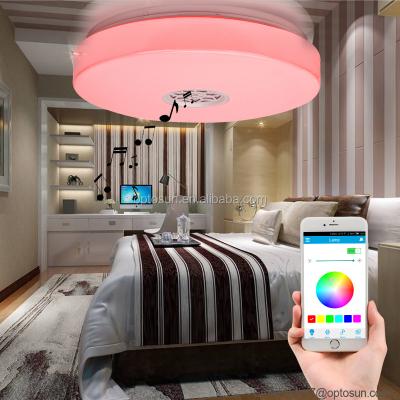 China Modern Music Speaker Led Ceiling Light Home Lamp 24w RGB Led Ceiling Light Fixture for sale